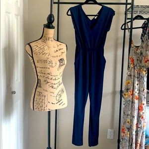 Silence + Noise Dark Blue Jumpsuit Size XS